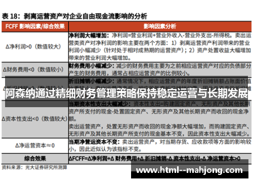 阿森纳通过精细财务管理策略保持稳定运营与长期发展